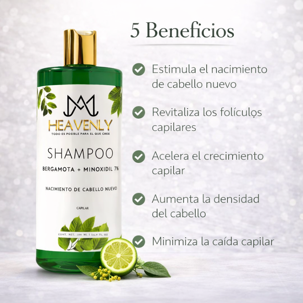 Shampoo Bergamota + minoxidil 7 %