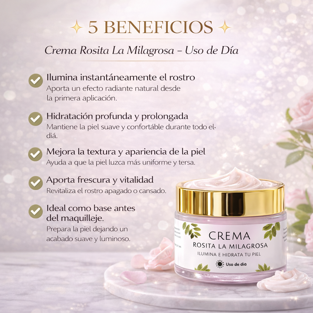 Crema Rosita La Milagrosa – Uso de Día