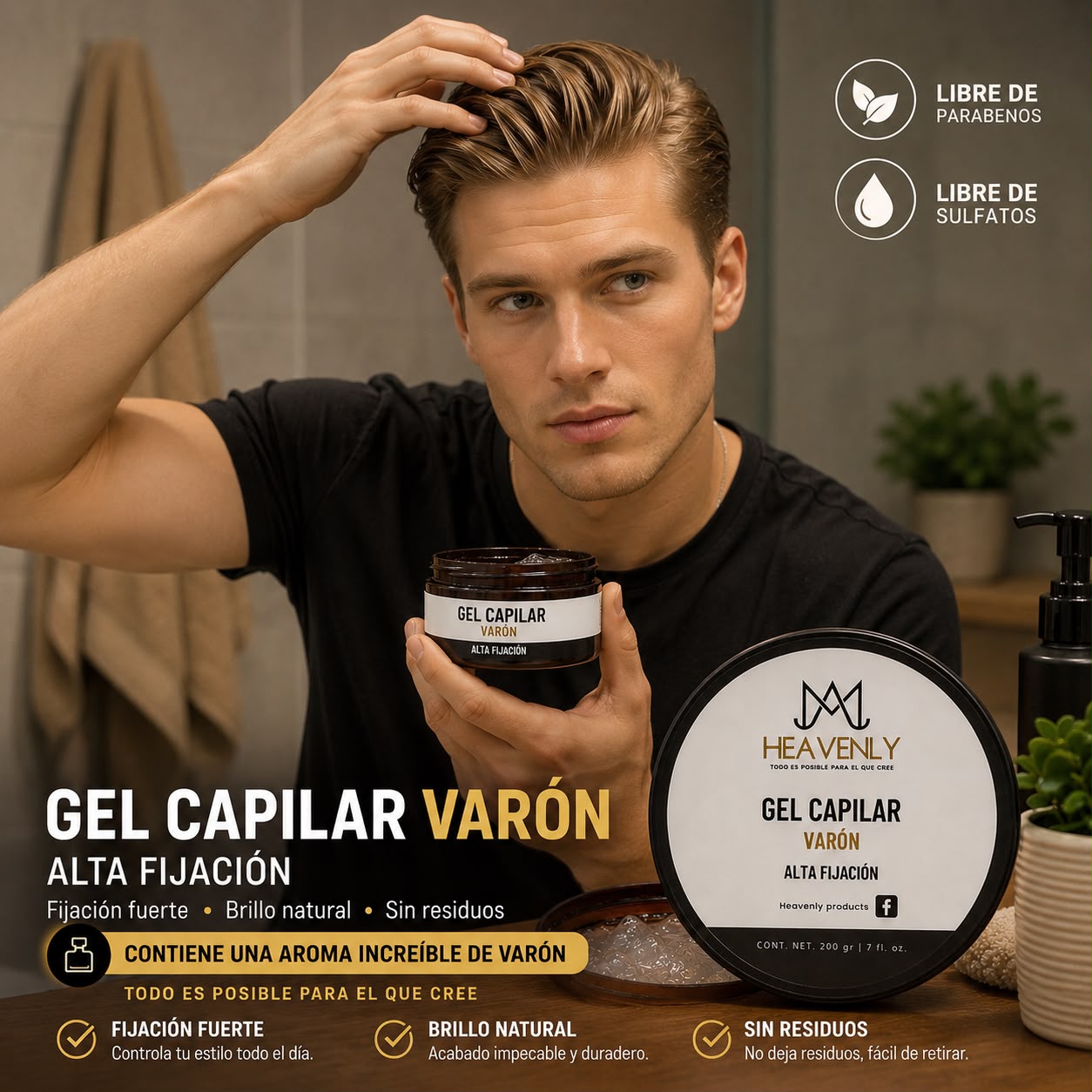 GEL CAPILAR ALTA FIJACION FOR MEN