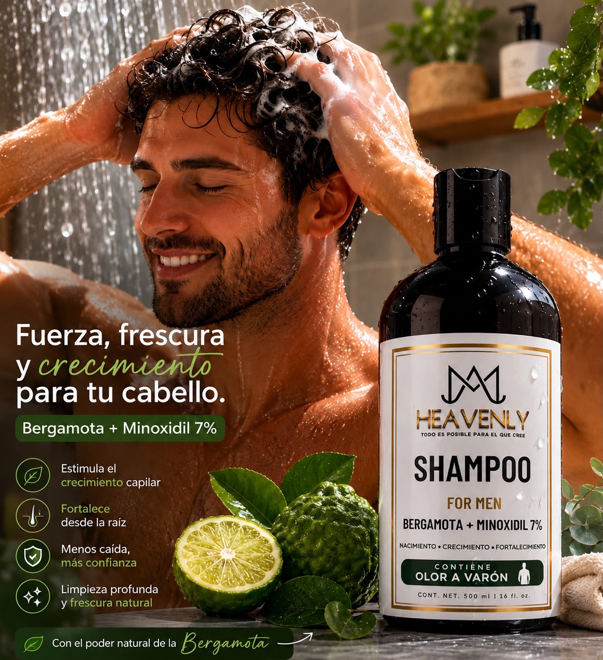 SHAMPOO BERGAMOTA CON MINOXIDIL FOR MEN